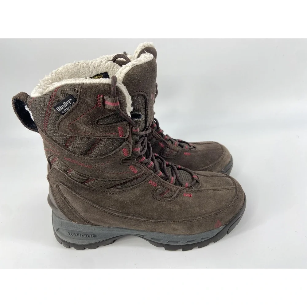 Vasque Boots Womens 7.5 Brown Pow Pow UltraDry Winter‎ Snow Hiking Outdoor 7803